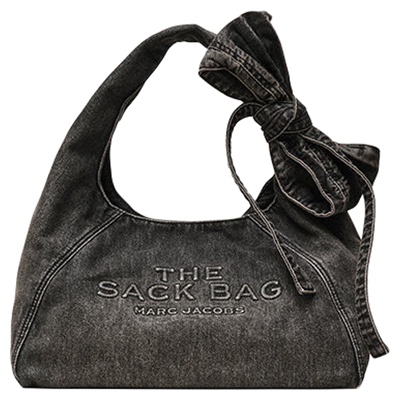 【季末折扣】MARC JACOBS/莫杰 SACK 中号丹宁牛仔风蝴蝶结hobo包