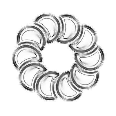 盘子不锈钢月亮拼盘团圆聚餐盘