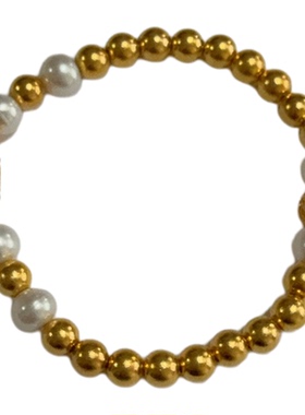 黄金包银紫水晶手链散珠可diy