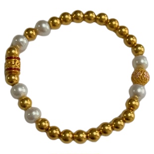 新品天然紫水晶金包银散珠手串黄金包银水晶手链可diy七夕节礼物