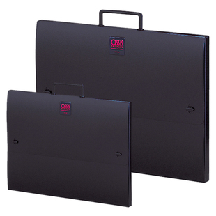 日本LIHIT LAB.喜利A3文件收纳盒资料包学生试卷黑色商务办公图纸画作文件事务包资料盒整理收纳夹