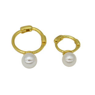 纯银金色珍珠耳饰女耳扣简约小耳圈通勤耳骨环耳环小众设计感高级