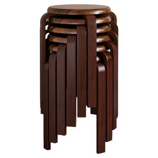 实木凳子圆凳可叠放家用方凳矮凳木头备用板凳客厅高凳简约餐桌凳