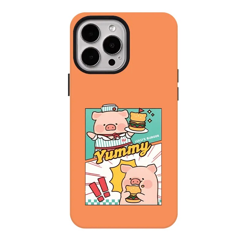 新款汉堡猪猪磁吸磨砂适用iPhone17ProMax手机壳16苹果华为mate70pura80+保护套支架oppox90