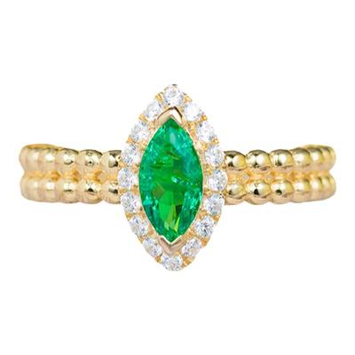 培育祖母绿宝石戒指女