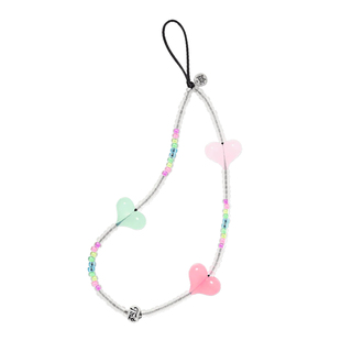 String Ting 枕边私语手机链适用于iPhone全系列便携挂链挂绳腕带配件串珠链条粉色爱心明星同款st个性时尚