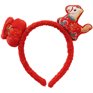 儿童新年礼物红色发箍女高颅顶2026马年头箍洗脸发卡过年喜庆头饰