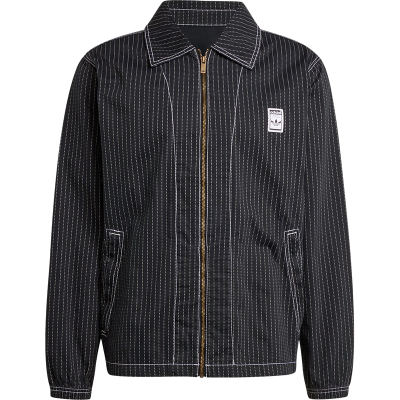 Adidas/阿迪达斯正品新款男士复古翻领条纹夹克外套JP4485