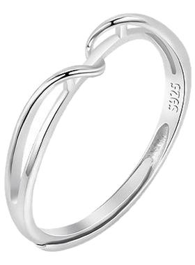 925纯银缠绕线条戒指简约ins风