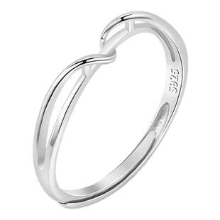 925纯银缠绕线条戒指女简约小众设计个性几何指环ins风开口戒食指