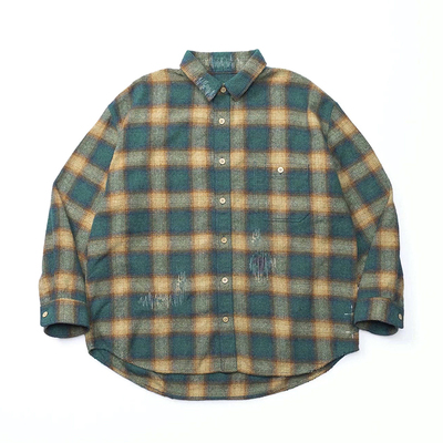 MADNESS余文乐同款法兰绒格子衬