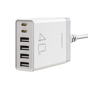 品胜多口USB充电器适用平板手机充电头2圆孔三脚港版英国韩国六口4USB多孔电源欧标英规美澳标转换插头PD快充