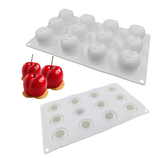 15连小苹果梨子樱桃慕斯硅胶模具车厘子果冻布丁法式甜品露楚模具