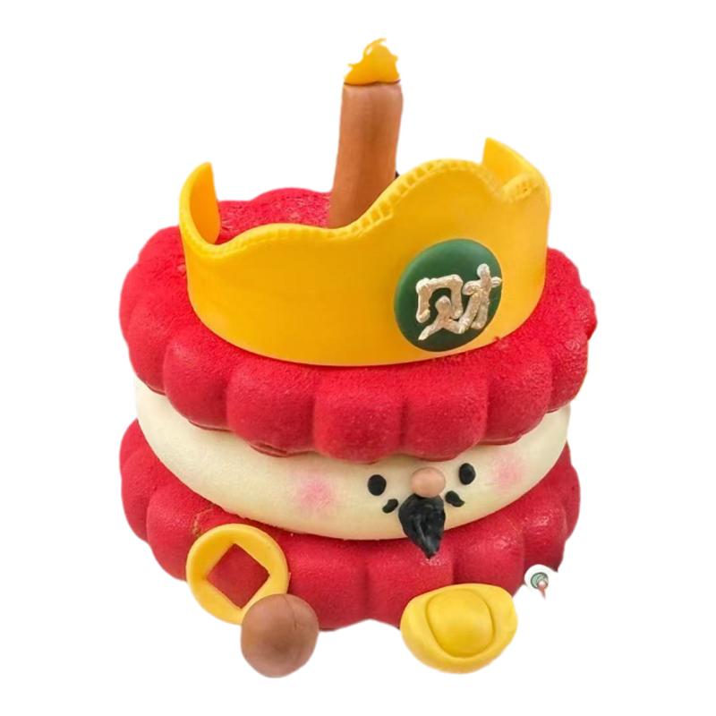 2025新年蛋糕装饰 财神爷emoji慕斯夹心饼干模具元旦跨年烘焙插件