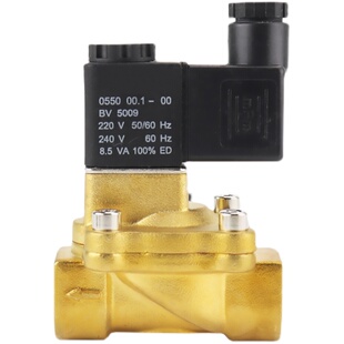 全铜电磁阀2V130-15常闭流体阀二通换向阀2V130-10 AC220V DC24