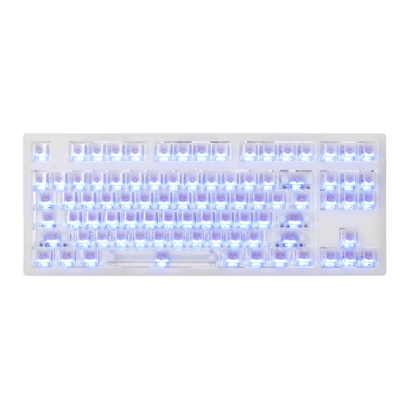 腹灵MK870pro白雾透侧刻机械键盘