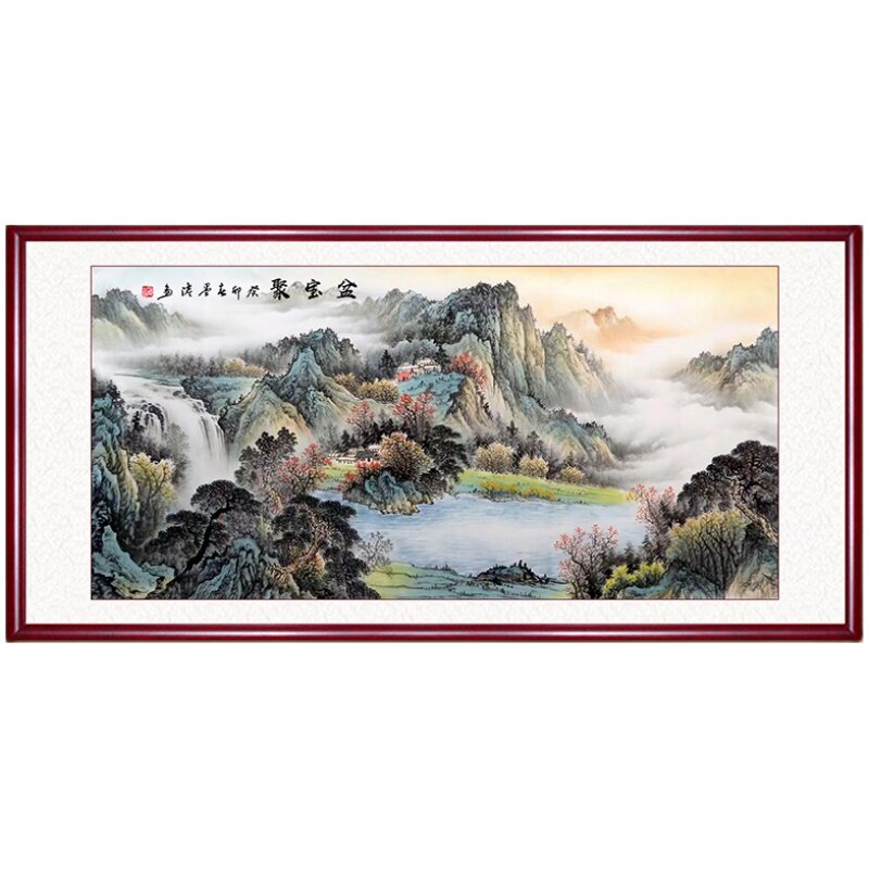 钦若手绘山水画客厅办公室装饰画