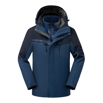 探路者防水防风可拆卸男冲锋衣