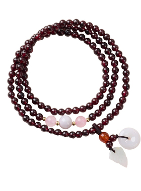 天然石榴石翡翠平安扣手链串珠女高级感文玩佛珠手饰手串爆款批发