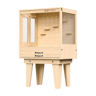 威毕鸟笼实木质透明鹦鹉笼子大号家用虎皮玄凤小太阳生态豪华别墅