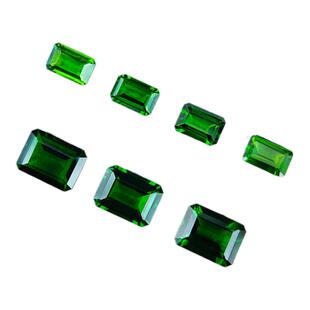 天然透辉石裸石倒八角长方形4*6-9*11mm刻面宝石镶嵌戒指耳钉吊坠