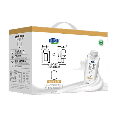 【礼盒推荐】君乐宝简醇0添加蔗糖高端原味酸奶255g*10瓶礼盒装