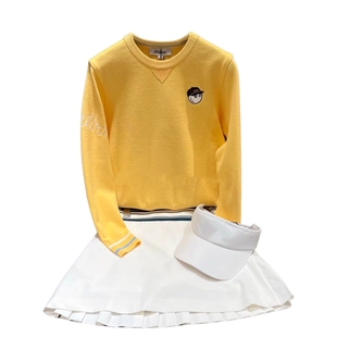 韩国高尔夫女装长袖针织衫2025秋季新款舒适golf户外运动外套上衣