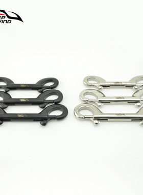 316不锈钢白色100MM潜水双头钩弹簧扣挂扣BCD安全装备SSA-ST100W