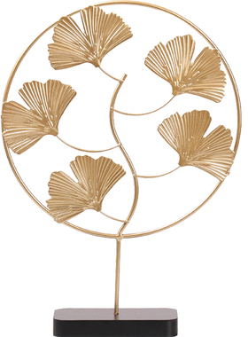 北欧ins铁艺金色摆件龟背叶酒柜