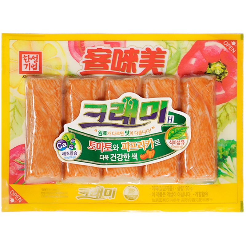 【直播推荐】韩国蟹棒 客唻美蟹味棒低脂即食蟹柳模拟蟹肉90g/袋
