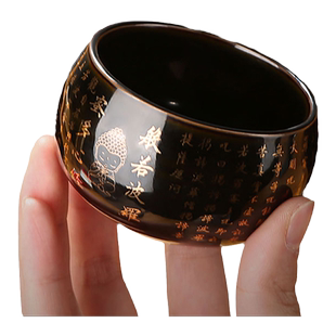 心经杯木叶盏茶杯陶瓷主人杯建盏茶杯单杯个人专用功夫茶杯茶盏碗