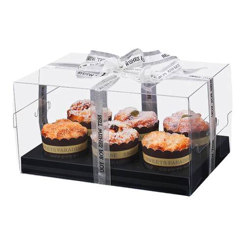 透明马芬盒玛芬cupcake被子纸杯蛋糕盒2 4 6 12格/粒蛋糕卷包装