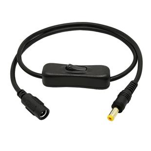 带开关DC9V12V电源线5.5*2.1mm连接线dc插头双公母头LED灯延长线