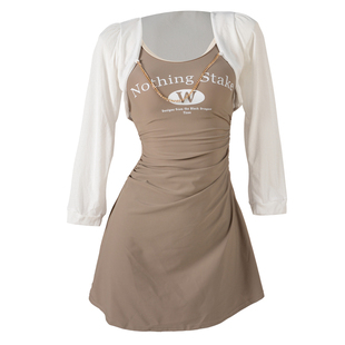 泳衣女款高级感连体裙式保守泡温泉女士成人小个子绝美度假游泳装