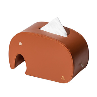 ideaco大象皮革纸巾盒客厅茶几可爱创意抽纸盒餐桌装饰品纸抽盒