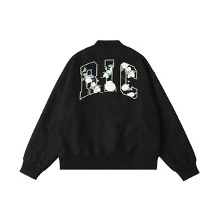 RIC 山茶花刺绣棒球服夹克男生新款秋季美式高街情侣装潮牌外套女