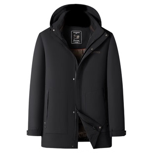 百胜狐可拆内胆帽子工装风鸭绒羽绒服男加肥加大码胖子冬季外套