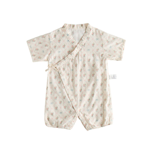 【新品】Oak Family夏季婴儿衣服宝宝短袖和式连体衣全棉纱布爬服