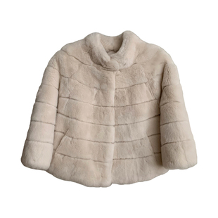 珍珠兔/少女感 雷克斯整皮獭兔毛斗篷立领2025新款皮草毛毛外套女