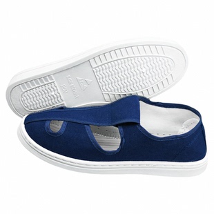 防静电鞋PVC软底耐磨劳保工作鞋电子厂无尘车间防滑透气蓝白男女