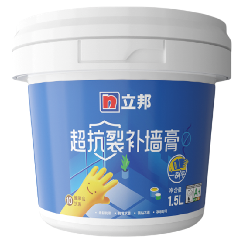立邦抗裂补墙膏防水防潮防霉墙面修补膏白色墙壁反碱修复腻子膏