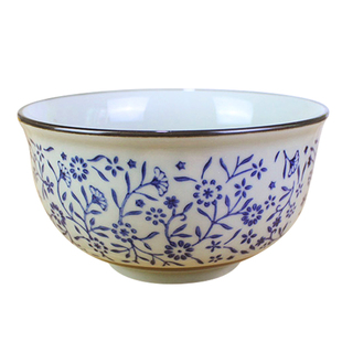 日式5英寸护边碗吃米饭喝粥碗 创意家用小面碗个性复古商用陶瓷碗