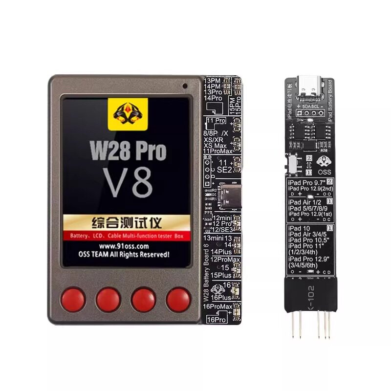 OSS W28Pro V8电池修复仪 IPAD电池读写小板IPAD电池修改循环容量