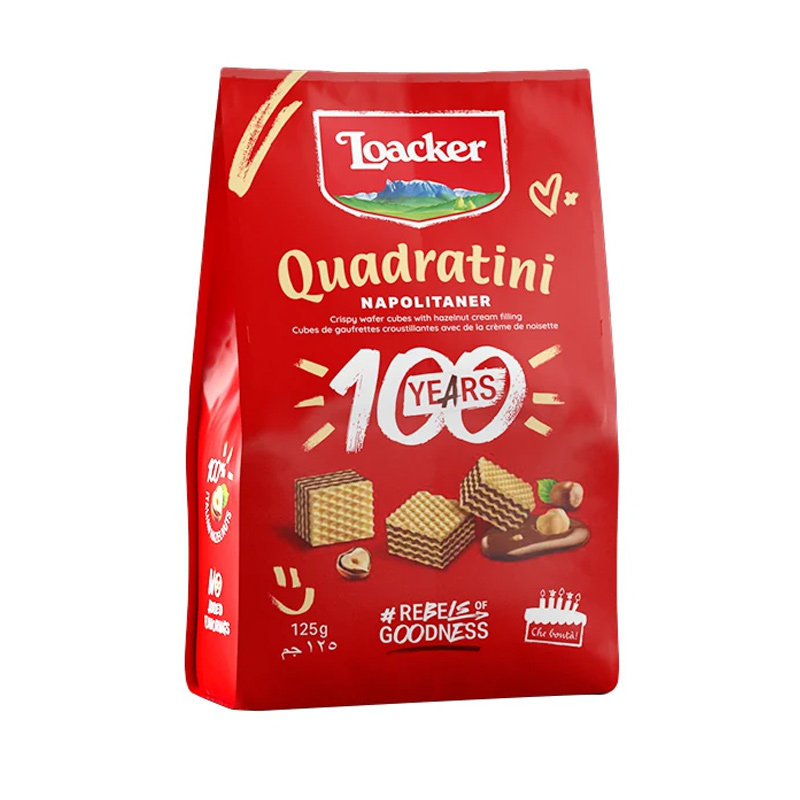 Loacker莱家威化饼干进口零食粒粒装榛子巧克力味办公室休闲小吃