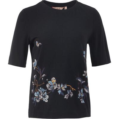 FISHING女装短袖t恤女2024新款纯棉绣花宽松透气潮流上衣FGGA2017