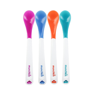 麦肯齐感温勺Munchkin婴儿勺子宝宝硅胶软勺新生儿软头变色辅食勺