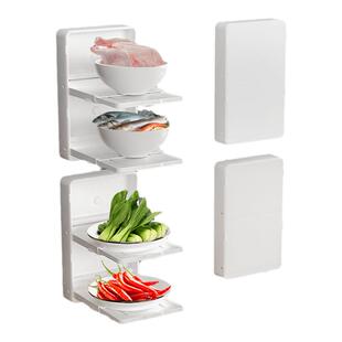 厨房多功能置物架备菜配菜盘壁挂墙上可折叠多层收纳架子放菜神器