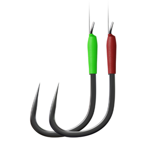 汉鼎无结子线双钩袖钩鲢鳙双钩成品鲫鲤鱼新关东20付无刺鱼钩仕挂