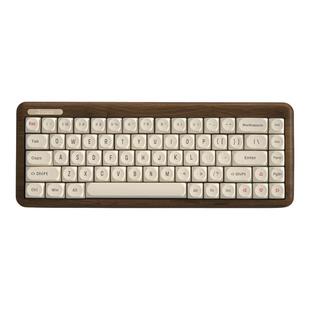 雷咖泽R68胡桃木客制化机械键盘三模无线68键木坨坨键盘豆腐键帽