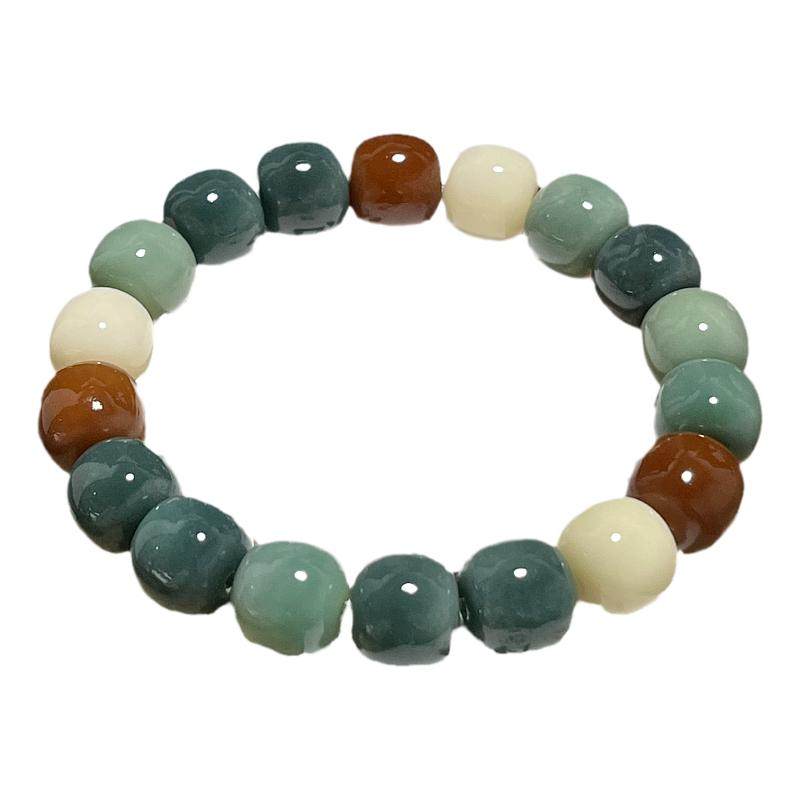 原生态老陈籽白玉菩提手串绕指柔盘玩文玩佛珠手串男菩提子手链女